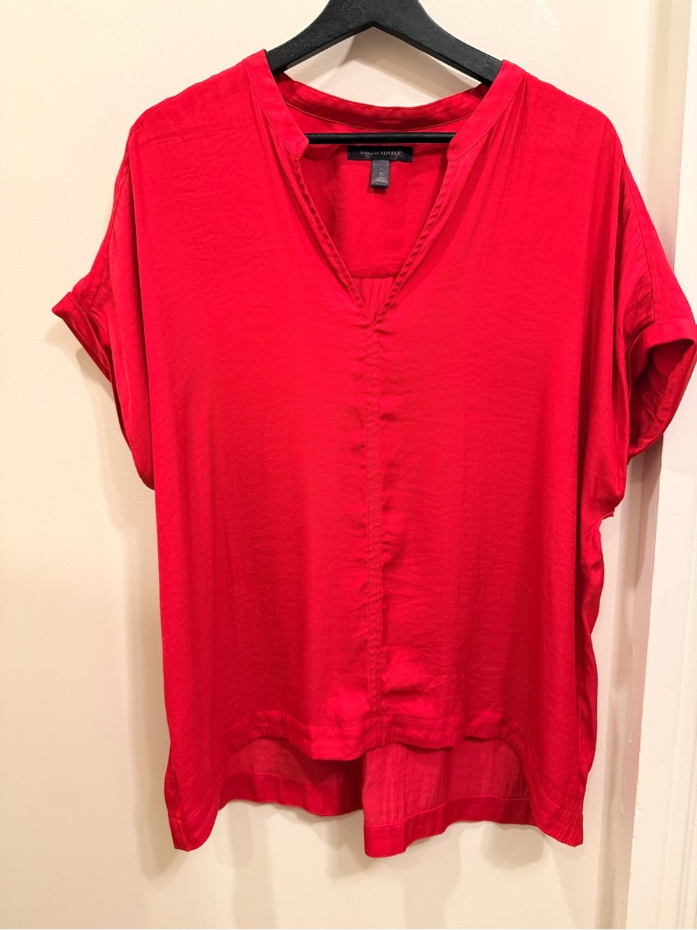 Banana Republic Red V-Neck Blouse